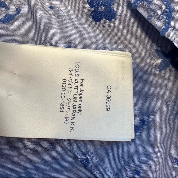 Louis Vuitton Blue Monogram Dress Shirt - Picture 9 of 9